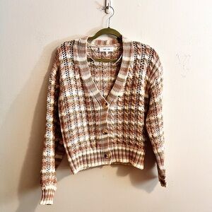 john + jenn juliana striped cardigan/sweater - 100% cotton